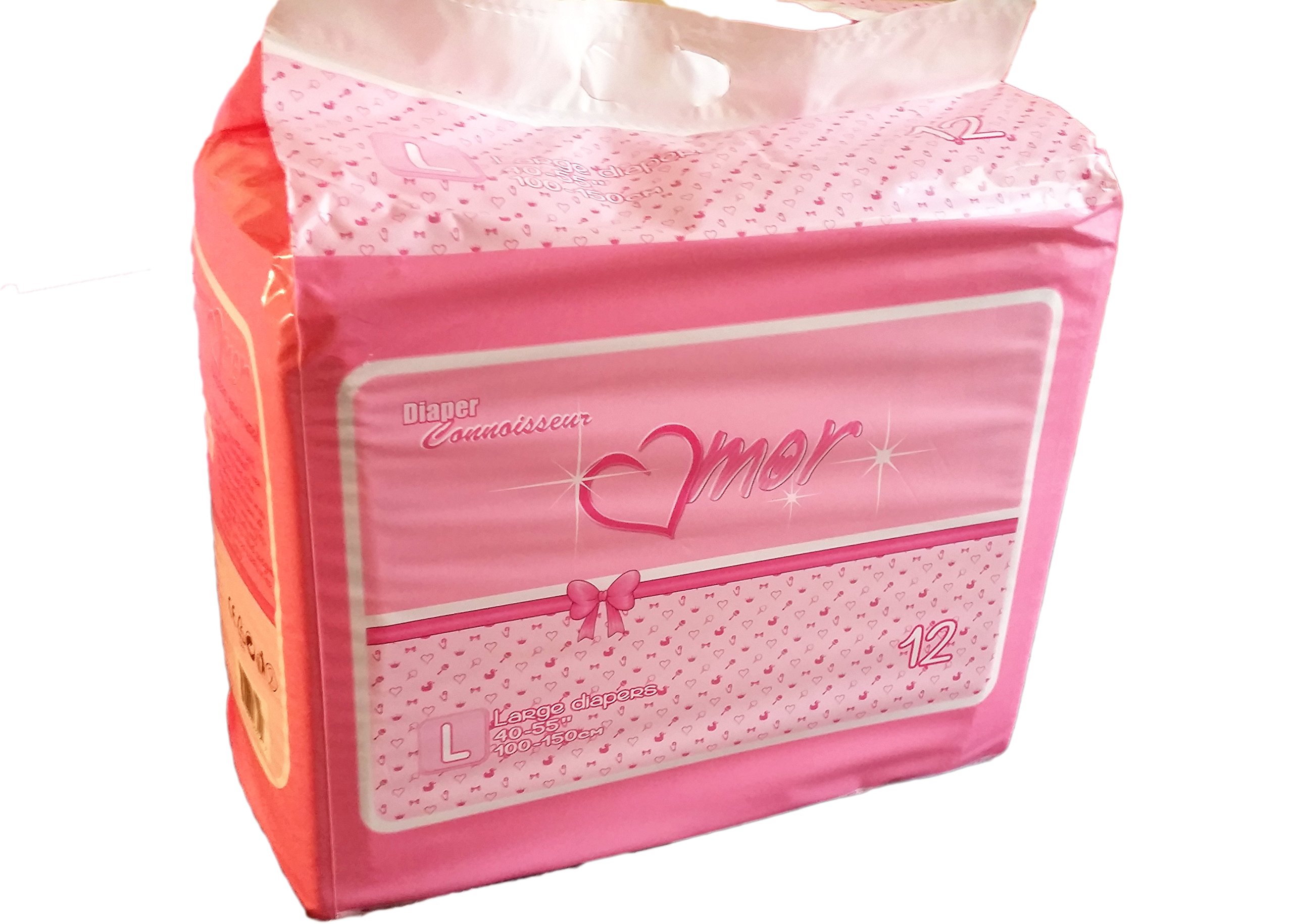 12 Diapers DC Amor Medium/Large All Pink Theme! PlasticBacked