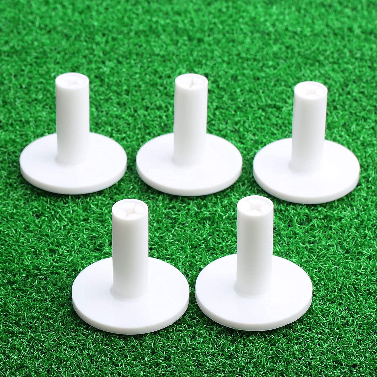 Namvo 10pcs Golf Rubber Tees for Driving Range Mats Ball Holder,Tees Holder Tee Training Practice Ball Holders Beginners White