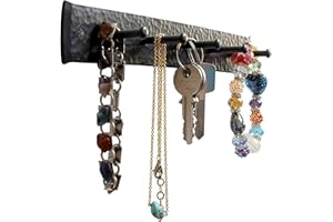 Stur-De Key Holder for Wall - Rustic Hooks for Hanging Accessories, Towel, Leash, Jewellery Hanger for Wall for Farmhouse-Style Homes - Vintage Iron Keys and Towels Rack for Wall - 10 x 1.2 x 1.2 Inch