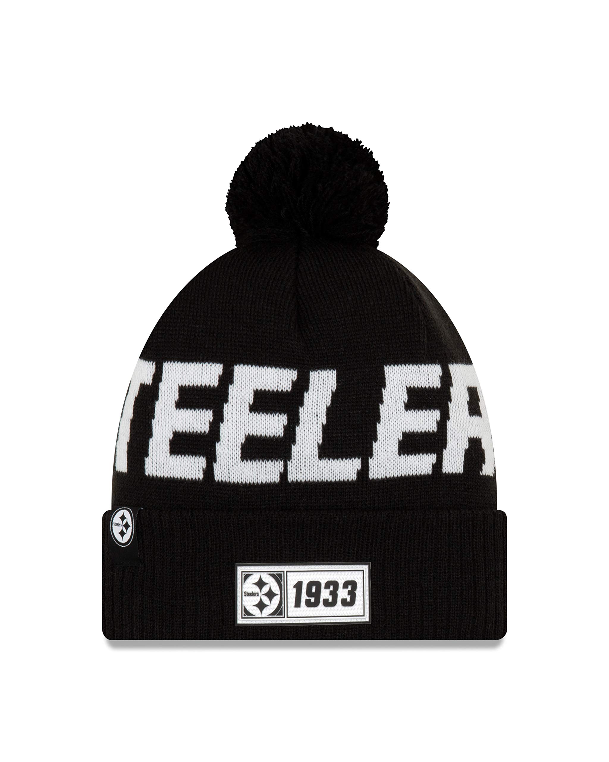 New Era Pittsburgh Steelers Beanie Knit NFL 2019 Sideline Road 1933 Black - One-Size