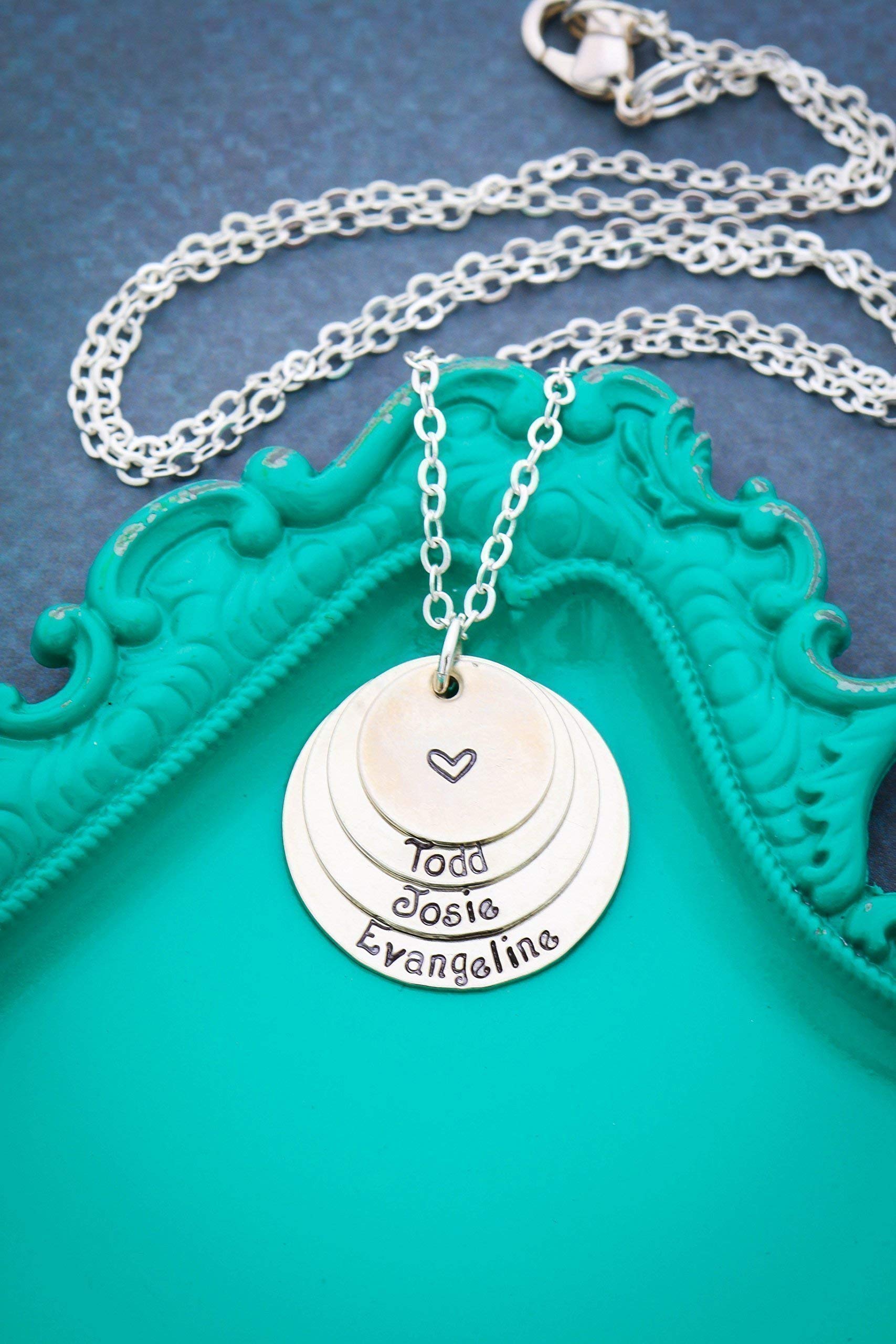 Layered Name Necklace Dii Abc Grandma Mom Gift Childrens Kids - Main Image