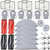 Accessories Compatible with Roborock Saros 10 Robot Vacuum Cleaner | Replacement Parts, 4 Rubber Main Brush, 2 Edge-hugging mop pad，6 Filters, 6 Dust Bags, 6 Mop Pads, 6 Side Brushes