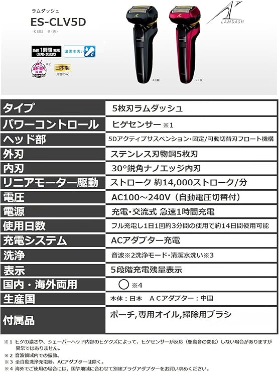 Amazon Com Panasonic Es Clv5d R Men Shaver Lamb Dash Red Home And Abroad Correspondence 5 Sheet Blade Health Personal Care