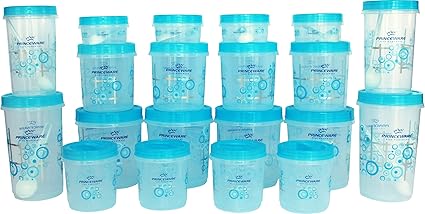 Princeware Twister Combo Plastic Package Container Set, 20-Pieces, Blue