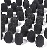 50 Pcs Headset Microphone Covers Foam Lapel Mic Covers Filter Replacement Mini Foam Microphone Windscreen for Headset Microphones