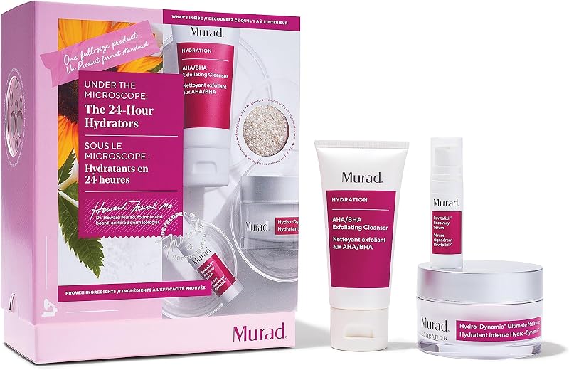 Murad 24-Hour Hydrators 3 Piece Set AHA/BHA Cleanser Serum Moisturiser