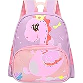 Lifelix Cute Toddler Backpack Preschool Dinosaur Schoolbag for 2-6 Girls Kindergarten Children Travel Bookbag (Purple)