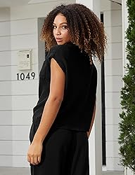 Himosyber Women's Solid Sleeveless Vest Mock Neck
