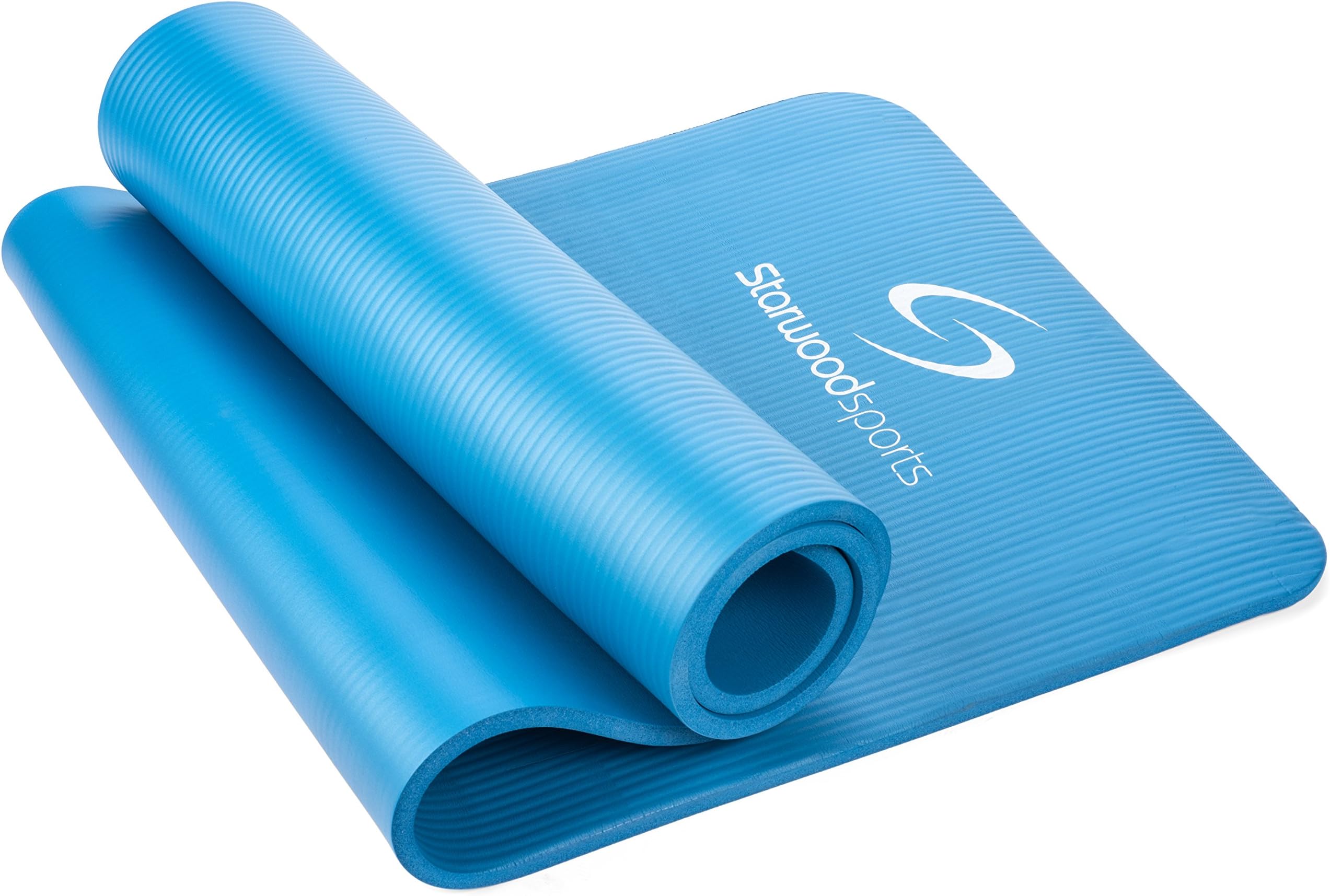 Starwood Sports Exercise Mat with Carry Strap – 183 x 61 cm (12 mm Thick) NBR Padded Foam Mat for Yoga, Pilates and Fitness