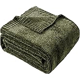 BATTILO HOME Olive Green Chenille Throw Blanket for Couch, Cozy Knit Throw Blanket for Bed Sofa Outdoor, Super Soft Warm Green Blankets Chenille Blankets for Home Decor, 51"x67"