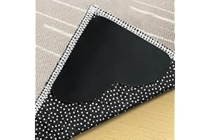 YOOHI Grippers for Rug, Non Slip Carpet Tape for Hardwood Floors and Tiles, Reusable Rug Tape for Area Rugs, Dual Sided Adhesive Gripper Keep Corners Flat (10, U-Shaped)