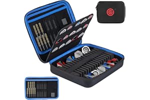 Lebared 2025 Upgraded EVA Hard Shell Dart Case for 15Darts, 30 Flights, Shafts & Accessories, Darts Case with Soft Pad & Mesh Bag for Steel or Soft Tips, Ideal Gift for Players, Bar Game, Travel -Blue