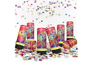 PPXMEEUDC 8 PCS Confetti Poppers Cannons for Wedding Birthday Graduation Baby Shower Fun Party Supplies Decorations and Favors