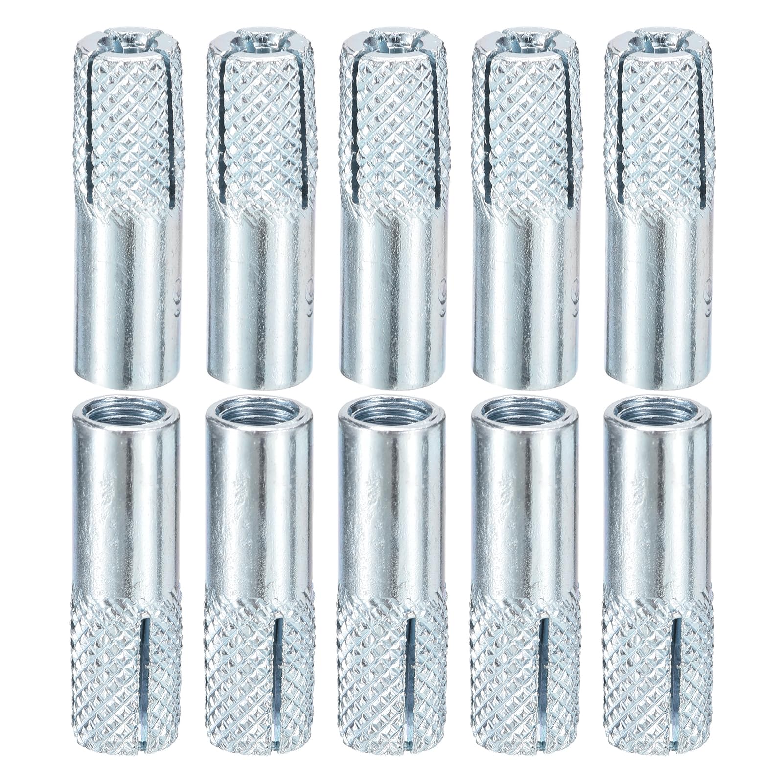 DTGN M6 x 25mm Drop-In Anchors - 50 Pack - Good for Dry Walls Hollow Bricks Plaster - Carbon Steel Sleeve Anchors Tool Expansion Anchors - Silver