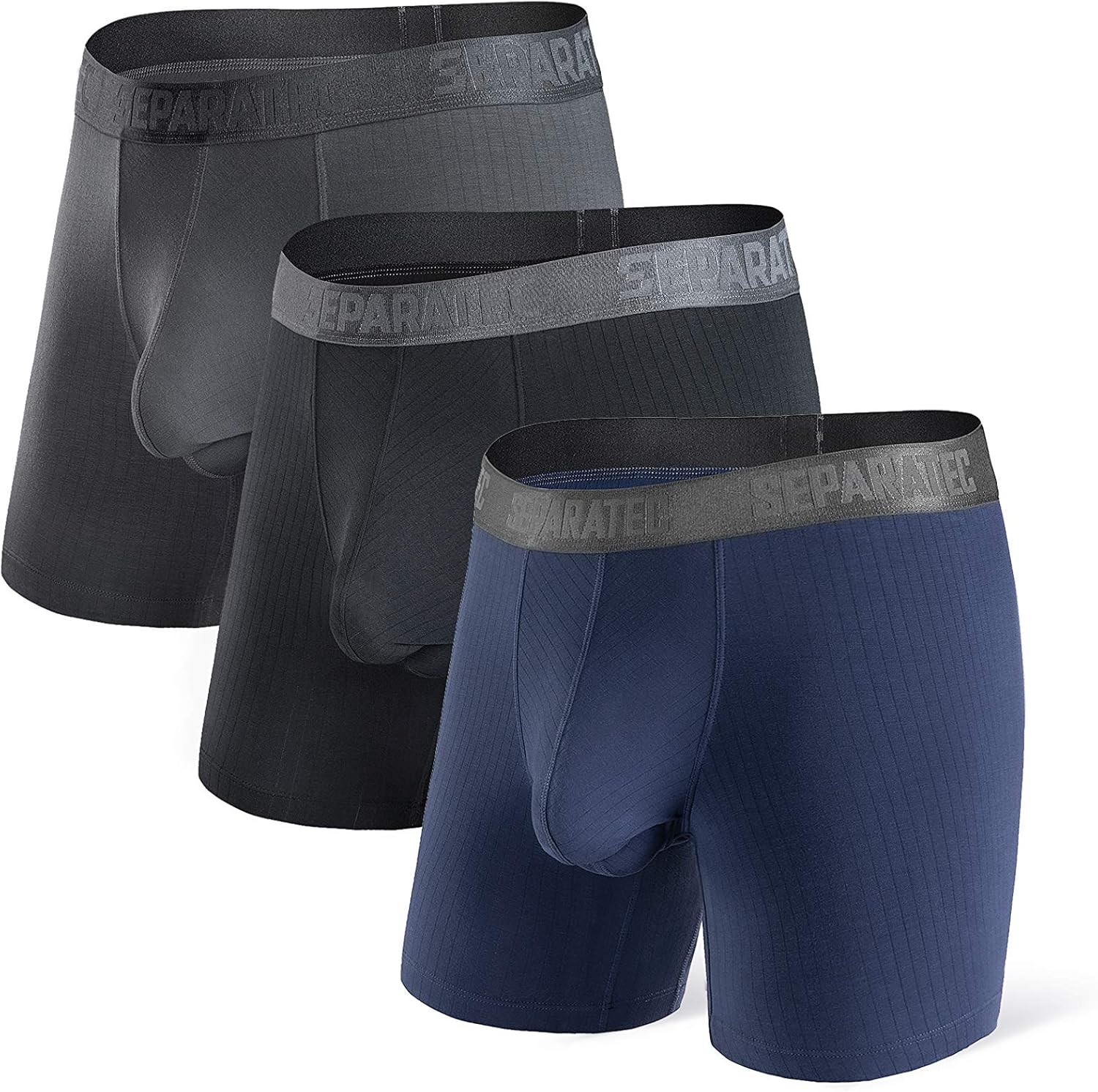 Separatec Men's 3 Pack Classic Drop Needle Soft Modal & Bamboo Rayon