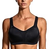 SYROKAN Women's High Impact Underwire Sports Bra High Support Large Bust Padded Adjustable Straps Running Bra
