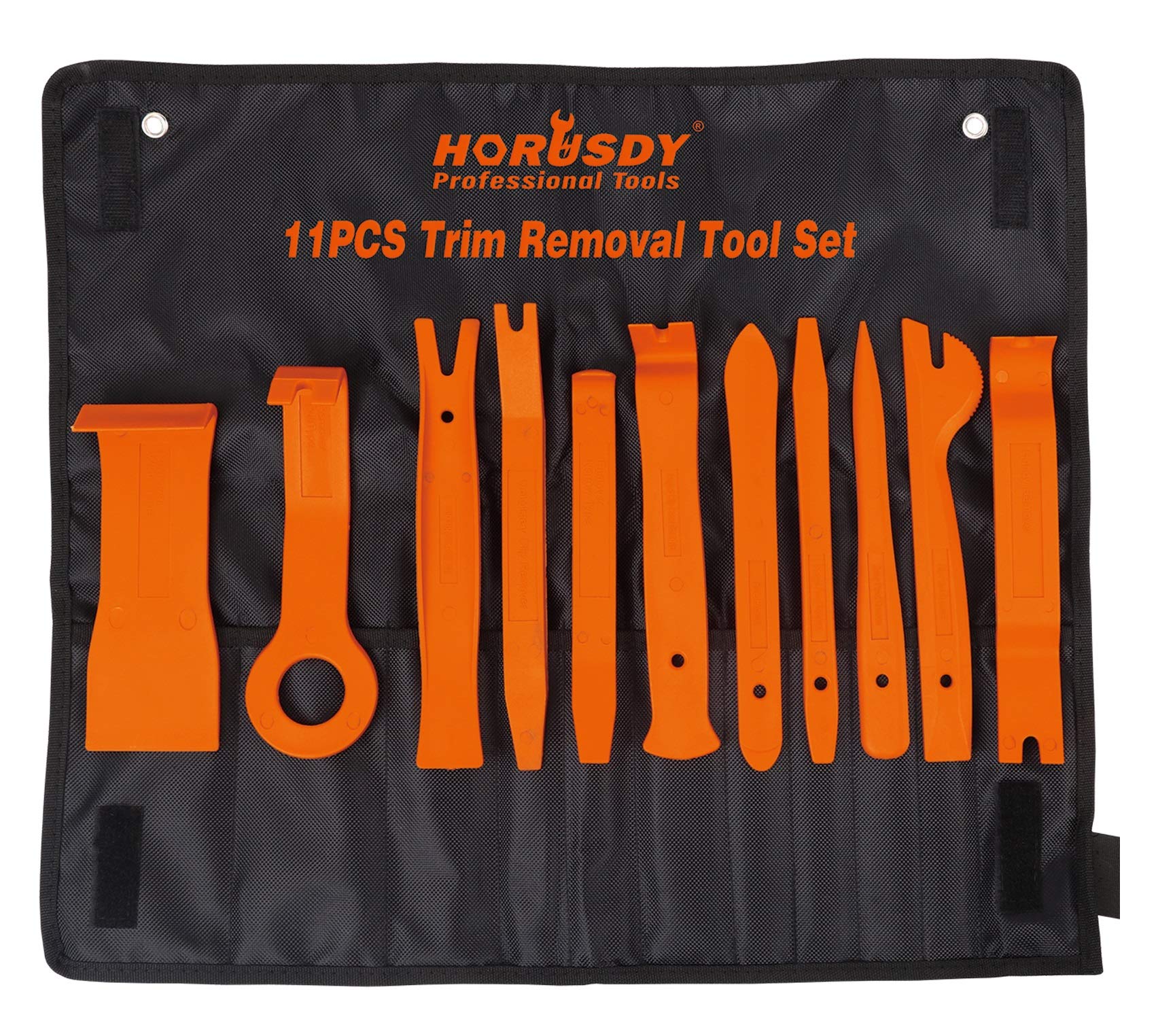 HORUSDY 11Pc Auto Trim Removal Tool Kit, Door Panel Window Molding Upholstery Fastener Clip Removal Tool Set