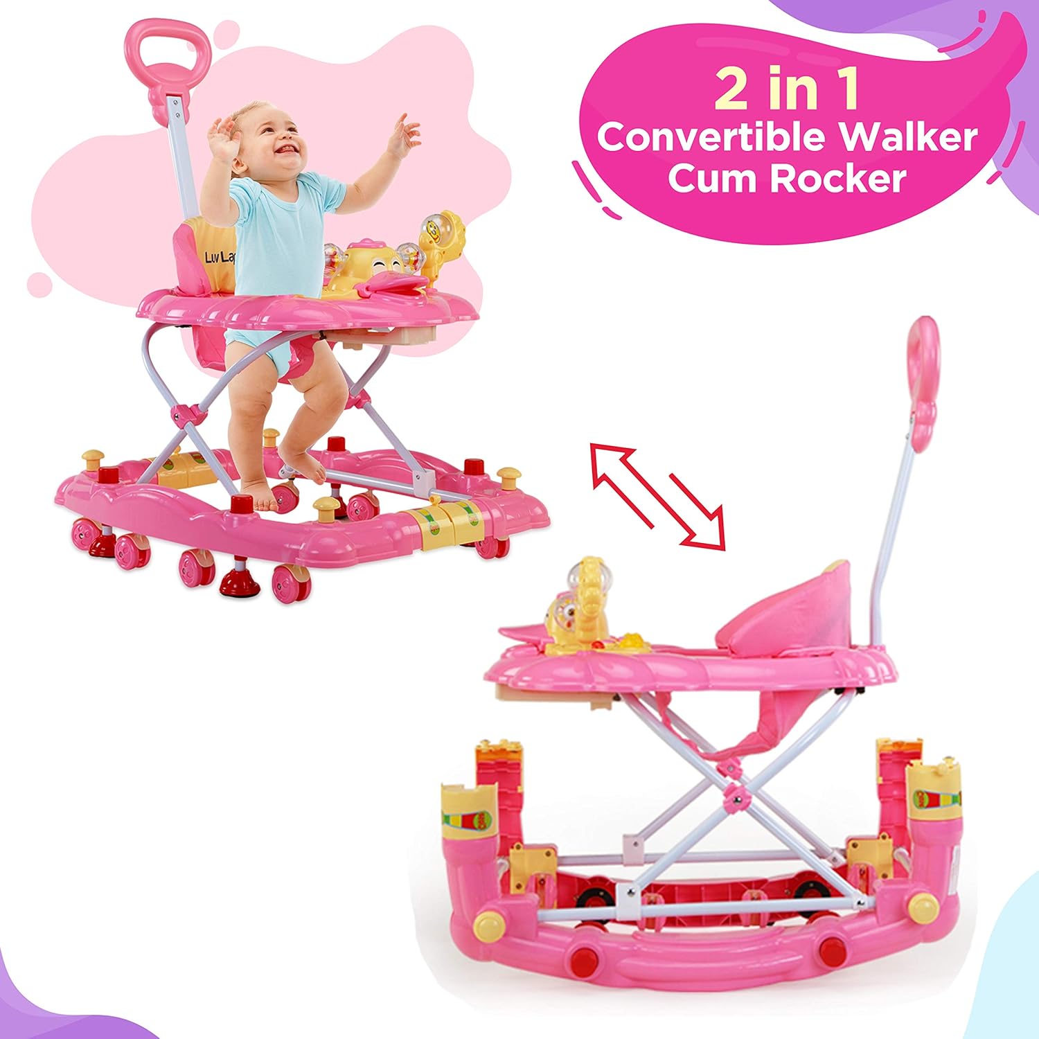 luvlap comfy baby walker with rocker