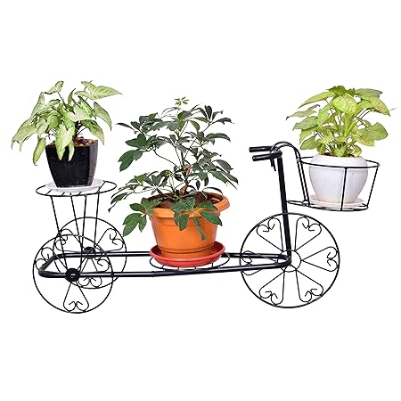 D&V ENGINEERING - Creative in innovation 3-Tiered Indoor/Outdoor Tricycle Plant Stand, Pot Stand -Black