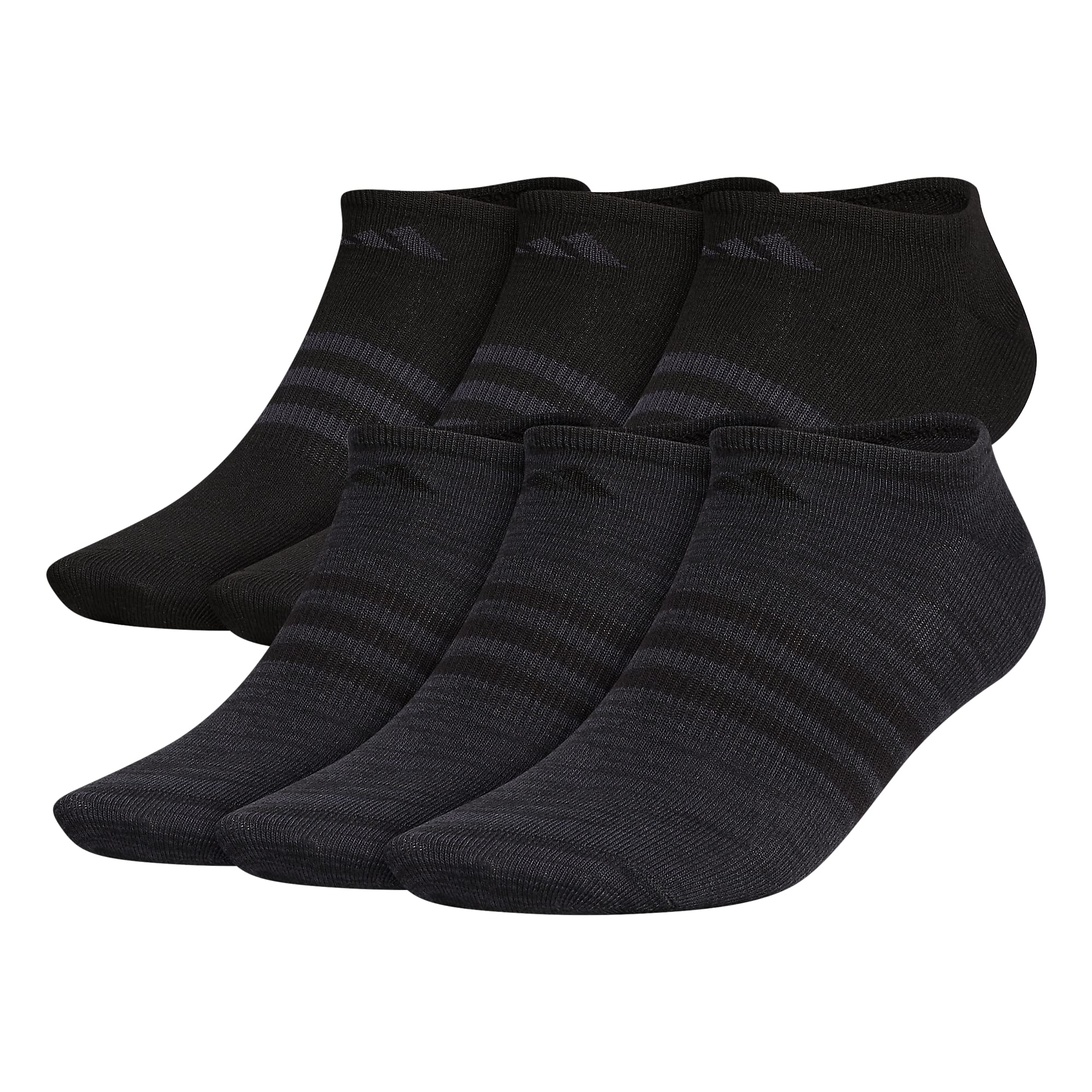 Photo 1 of (PARTIAL SET) (BAGGED) adidas Superlite No Show, Arch Compression Socks for Men, Athletic, Durable, Lightweight, Breathable, 6-Pack, Black/Night Grey/2.0, X-Large