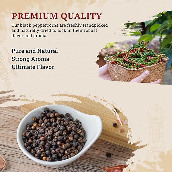 52USA BLACK PEPPERCORNS, 12OZ (PACK OF 1), PEPPERCORNS FOR GRINDER REFILL, GLUTEN-FREE, KOSHER, WHOLE PEPPERCORNS, ALL NATURAL BLACK PEPPER