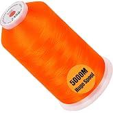 New brothread 5000M Huge Spool Embroidery Machine Thread - Neon Dark Orange | Single Spool, 40WT, Polyester, 5000M/5500YD for Commercial Machines, Use a Thread Stand to Work with Home Embroidery Machine