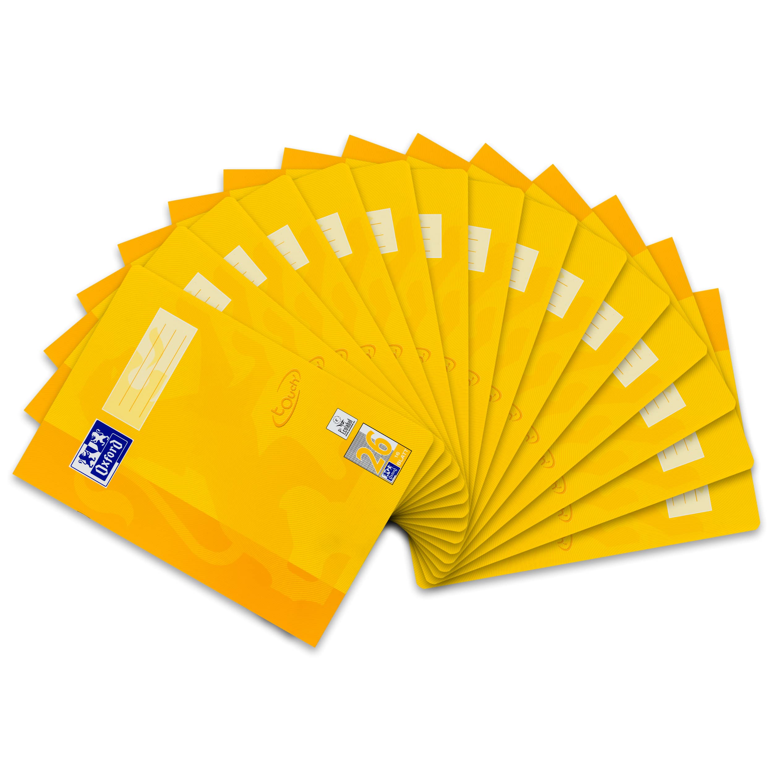 Oxford Touch Exercise Book DIN A4 Squared 16 Pages, Yellow, Pack of 15