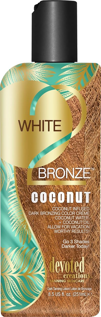 Devoted Creations White 2 Bronze Coconut Dark Bronzing Tanning Lotion 251ml