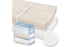 Jool Baby Changing Pad Covers – Soft & Comfortable, Fits Most Standard Diaper Changing Pads – Pack of 2 (Off-White & Oatmilk 