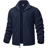 TACVASEN Men's Polar Fleece Jacket Full Zip Lightweight Tactical Jacket with Pockets Winter Coats Warm Casual Hiking Outdoor