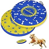 Nobleza 2 Pack Dog Frisbee Toy, 9.1'' Floatable Floats Dog Frisbee Soft, Lightweight Indestructible disc for Medium Large Dogs to Fetch & Catch, Blue & Yellow