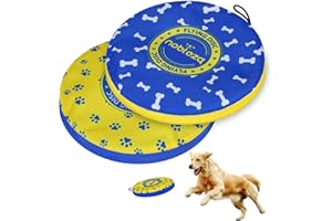 Nobleza 2 Pack Dog Flying Disc, Floatable Dog Disc Toy for Long-Distance Flies and Floats, Lightweight Soft Flying Discs Toy for Medium Large Dogs to Fetch & Catch, Blue & Yellow