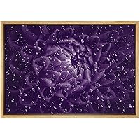 SIGNWIN Framed Canvas Print Wall Art Detailed Dark Purple Flower Close Up Geometric Line Illustrations Modern Art Mid-Century Colorful Warm for Living Room, Bedroom, Office - 16