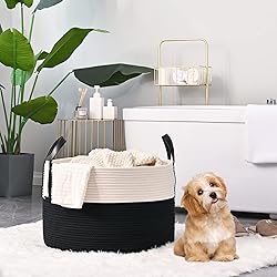 KAKAMAY Large Blanket Basket (20"x13"),Woven
