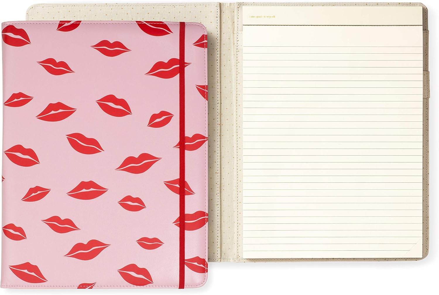 Kate Spade - Lips Notepad Organiser Folio, Red/Pink, One