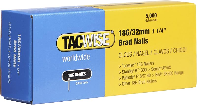 Tacwise 0398 18G 32mm Galvanised Brad Nails Pack of 5000