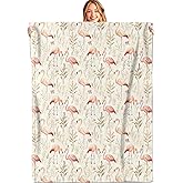 MIEPOS Retro Flamingo Throw Blanket,50x60in,Soft,Lightweight Flannel,Tropical Animal Vintage Blankets - Gifts for Kids Girls Women,for Couch Office Travel,Home Living Room Summer Decor