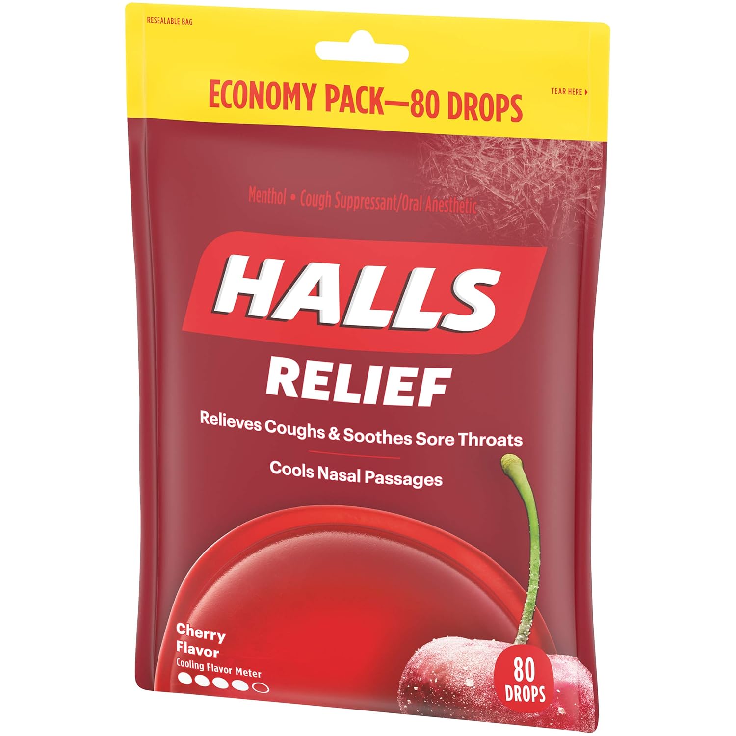 HALLS Relief Cherry Cough Drops, 80 Drops: Prime Pantry