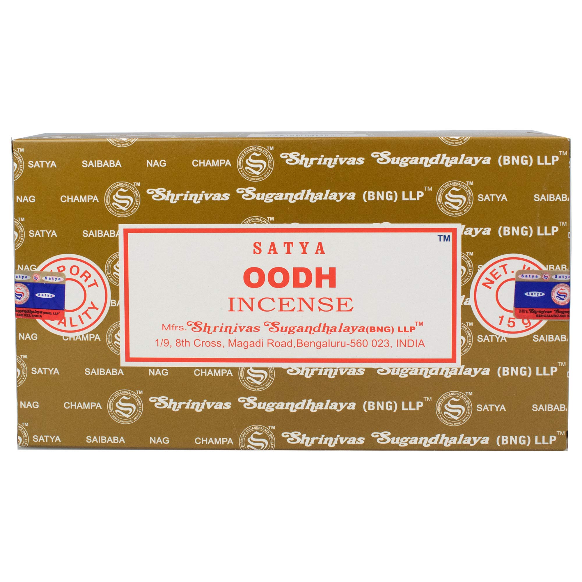 Satya Incense - Oodh - 12 Boxes x 15 g