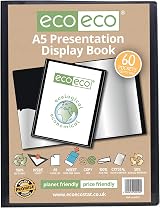 eco-eco A5 60 Pocket Black Presentation Display Book with 50 micron Pages