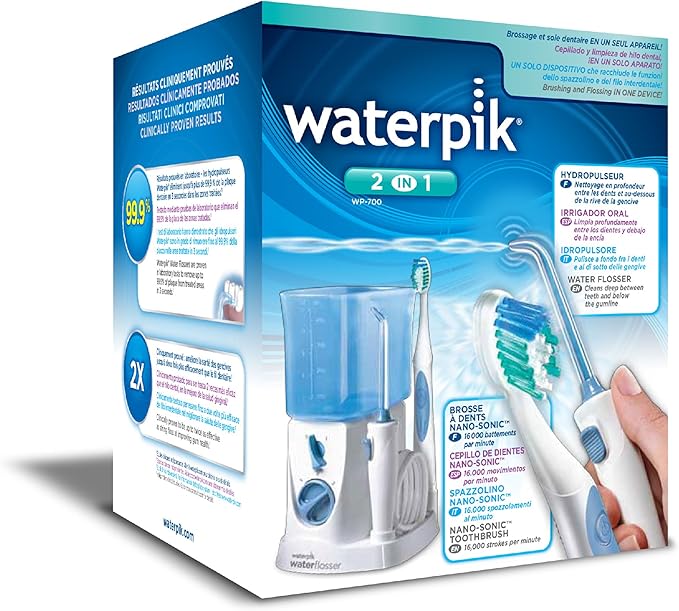 Waterpik WP700E2 - Kit de cuidado dental, color blanco y azul