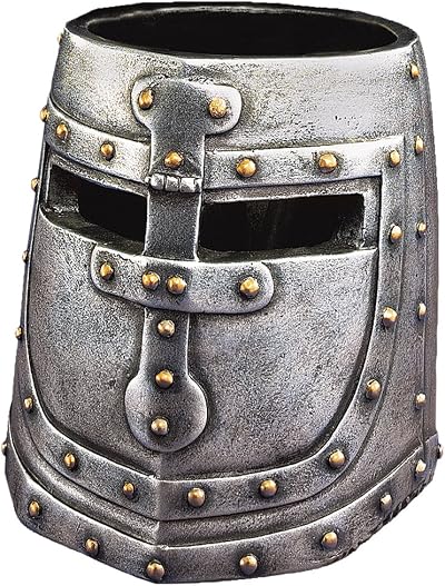 Design Toscano Knights Templar Helmet Pen Cup Desk Accessory 11.5cm