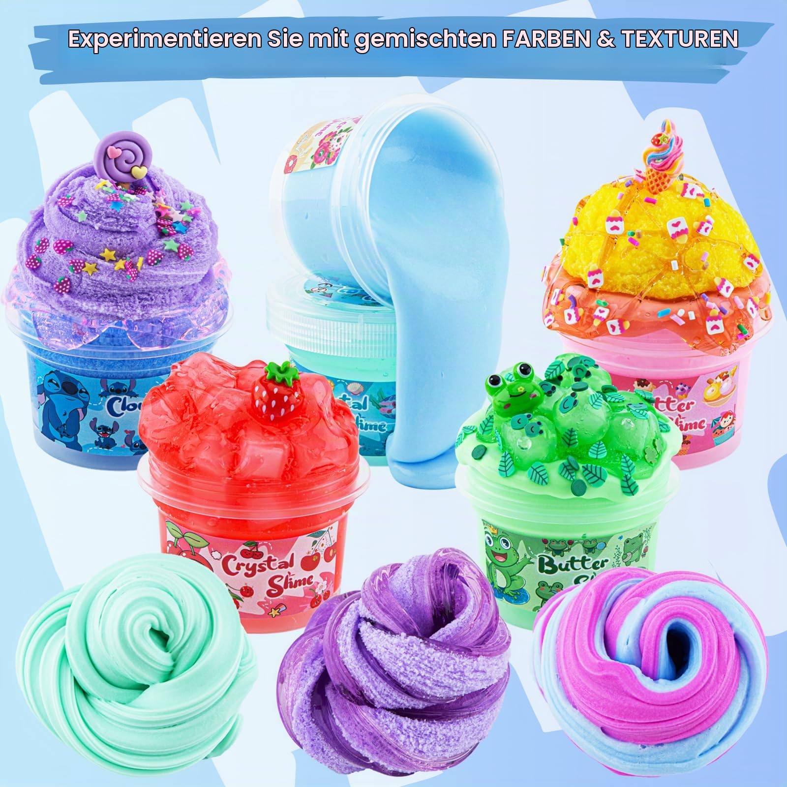 Slime Set Kit Mua 18 Pack Slime Set Includes 6 Butter Slime, 6 Clear Slime & 6 Cloud ...