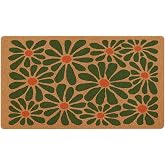 yueyaer Cute Boho Door Mat Retro Floral Outdoor Welcome Mats,Outside Entrance Non Slip Doormat, Porch Back Door Home Decor(17X30in, Green Flower)
