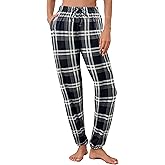 iChunhua Women's Comfy Casual Pajama Pants Pj Bottom with Pockets Stretch Plaid Sleepwear