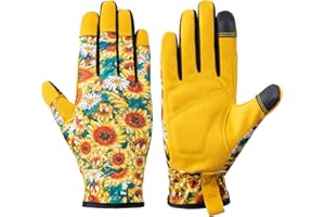 isilila Womens Gardening Gloves with Touch Screen, Superior Grip Garden Work Gloves for Weeding, Planting, Digging and Pruning