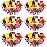 Vikko Glass Bowls - Set of 6 Decorative Dessert Bowls, 10.75 Ounce Glass Dish for Dessert, Candy, Kitchen Prep, Dishwasher Safe