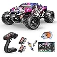 Pink Remote Control Car for Girls, Fast 1:18 4WD Off-Road RC Monster Truck, 40+ KM/H Pink RC Car with Dual Rechargeable Batte