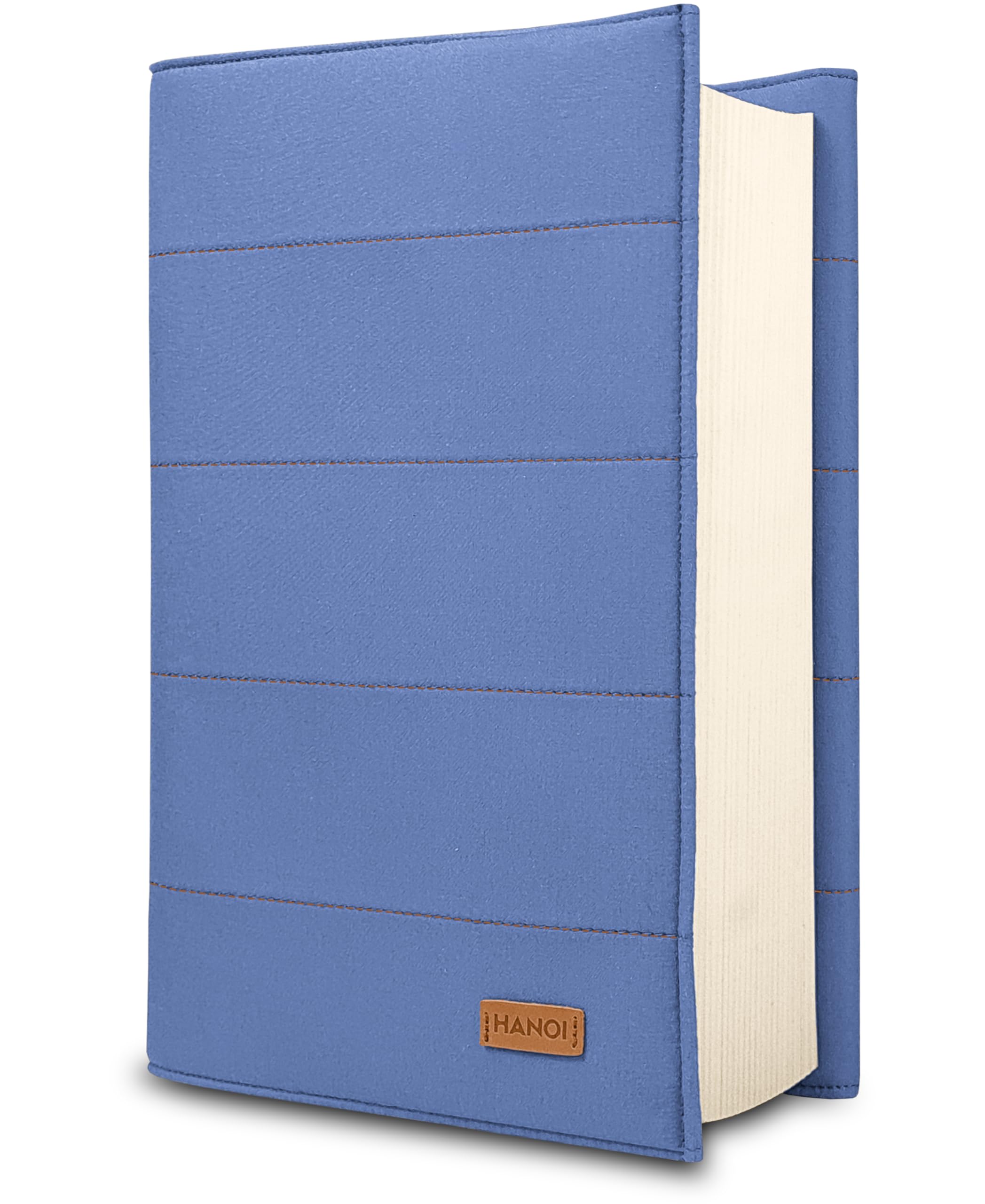 HANOI Collection® Adjustable™ Padded Book Sleeve, Book Protector, Padded Book Cover for Hard Covers and paperbacks. (Medium Blue, Large)