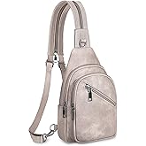 SYTRAH Sling Bag for Women, Crossbody Bags for Women Trendy Crossbody purse Vegan Leather Sling Backpack Chest Bag with Dual Purpose Strap, Cloud Grey